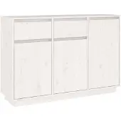 vidaXL Sideboard Blanc 110x34x75 cm Pin massif