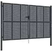 Super Merchant Portail de jardin Anthracite 300 x 175 cm Acier