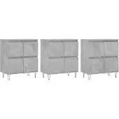 vidaXL Sideboards 3 pcs. Gris béton Bois composite