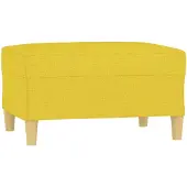 vidaXL Repose-pied Jaune clair 70x55x41 cm Tissu