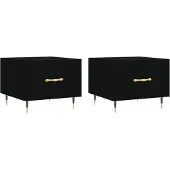 vidaXL Tables basses 2 pièces noir 50x50x40 cm bois composite