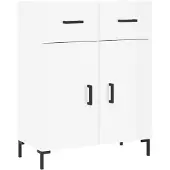 vidaXL Sideboard blanc brillant 69,5x34x90 cm Bois composite