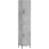 vidaXL Highboard gris béton 34,5x34x180 cm Bois composite