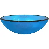 vidaXL Lavabo en verre trempé 42x14 cm bleu