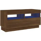 vidaXL Armoire TV avec lampes LED brun imitation chêne 80x35x40 cm