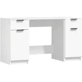 vidaXL Bureau avec armoire d'appoint Blanc Bois composite