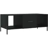 vidaXL Table basse noire 102x50x40 cm Bois composite