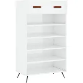 vidaXL Armoire à chaussure Blanc brillant 60x35x105 cm Bois ingénierie