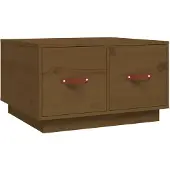 vidaXL Table basse marron miel 60x53x35 cm pin massif