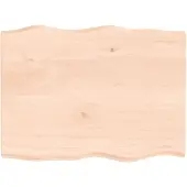 vidaXL Dessus de table bois massif non traité bordure assortie