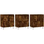 vidaXL Sideboards 3 pcs. Chêne fumé Bois composite