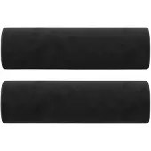 vidaXL Coussins décoratifs lot de 2 Noir Ø15x50 cm Velours