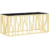 vidaXL Table basse Golden 110x45x45 cm acier inoxydable et verre