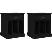 vidaXL Tables de chevet 2 pcs noir 43x36x50 cm