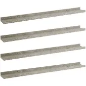 vidaXL Étagères murales 4 pcs Gris béton 80x9x3 cm