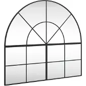 vidaXL Miroir mural noir 100x90 cm bombé fer