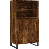 vidaXL Highboard chêne fumé 60x36x110 cm bois composite