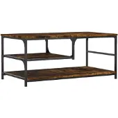 vidaXL Table basse chêne fumé 90x49x40 cm bois composite