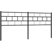 vidaXL Tête de lit en métal noir 193 cm