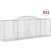 vidaXL Gabions avec arc surélevé 11 pcs 300x50x100/120cm Fer galvanisé