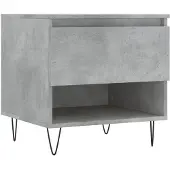 vidaXL Table basse gris béton 50x46x50 cm Bois composite