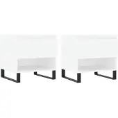 vidaXL Tables basses 2 pcs. Blanc 50x46x50 cm Bois composite