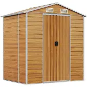 vidaXL Abri de jardin brun clair 191x130x198 cm Acier galvanisé