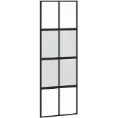 vidaXL Porte coulissante noire 76x205 cm verre trempé et aluminium