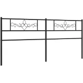 vidaXL Tête de lit de rechange en métal noir 200 cm