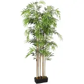 vidaXL Bambou artificiel 730 feuilles 120 cm vert