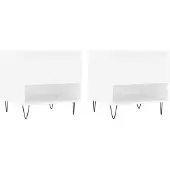 vidaXL Tables basses 2 pcs. Blanc 50x46x50 cm Bois composite