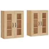vidaXL Armoires murales 2 pcs. chêne Sonoma bois composite
