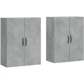 vidaXL Armoires murales 2 pcs. Gris béton Bois composite