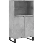 vidaXL Highboard gris béton 60x36x110 cm Bois composite