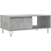 vidaXL Table basse gris béton 90x50x36,5 cm Bois composite