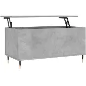 vidaXL Table basse gris béton 90x44,5x45 cm Bois composite