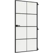 vidaXL Porte intérieure mince noire 102,5x201,5 cm verre trempé & aluminium