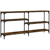 vidaXL Table console chêne fumé 160x29x75 cm bois d'ingénierie