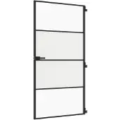 vidaXL Porte intérieure mince noire 102,5x201,5 cm verre trempé & aluminium