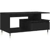vidaXL Table basse noire 90x49x45 cm Bois composite