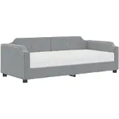 vidaXL Lit de jour avec matelas gris clair 90x190 cm Tissu