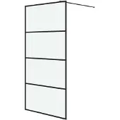 vidaXL Paroi de douche pour douche à l'italienne Noir 100x195 cm ESG Mat