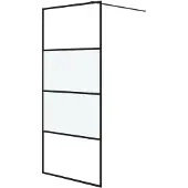 vidaXL Paroi de douche pour passage piétonnier noir 90x195cm semi-mat ESG