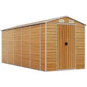 vidaXL Abri de jardin brun clair 191x470x198 cm Acier galvanisé
