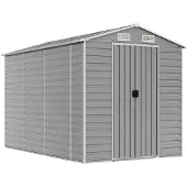 vidaXL Abri de jardin 191x300x198 cm acier galvanisé gris clair