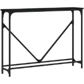 vidaXL Table console noir 102x22,5x75 cm bois d'ingénierie