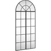 vidaXL Miroir mural noir 60x130 cm bombé fer