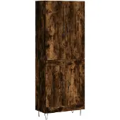 vidaXL Highboard chêne fumé 69,5x34x180 cm bois composite