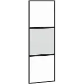 vidaXL Porte coulissante noire 76x205 cm verre trempé et aluminium