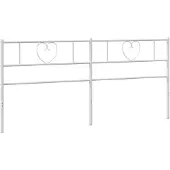 vidaXL Tête de lit de rechange en métal blanc 193 cm